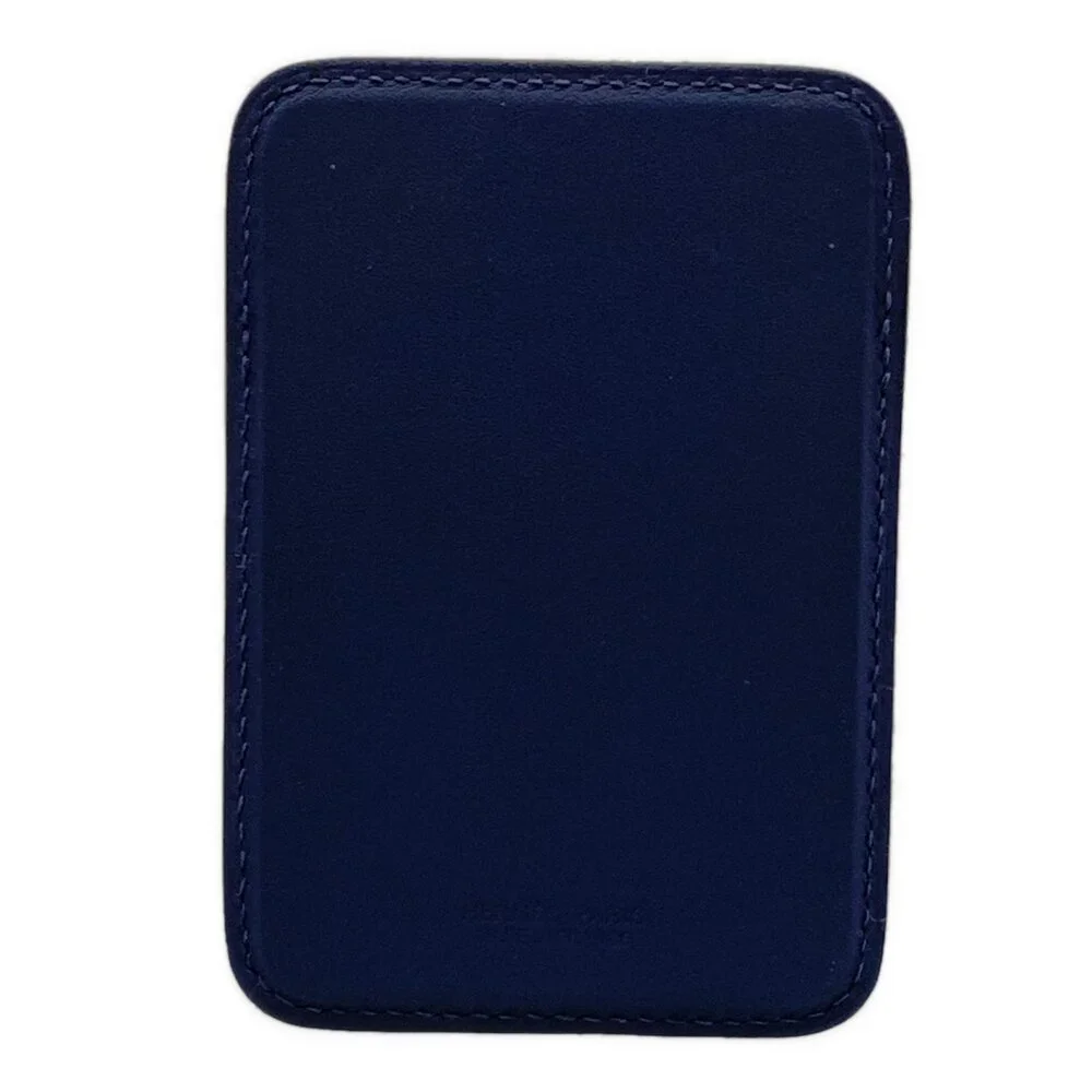 Hermès MagSafe Eman Stall Number Card Case Navy Light Brown Multi Veau Swift
